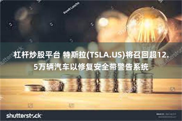 杠杆炒股平台 特斯拉(TSLA.US)将召回超12.5万辆汽车以修复安全带警告系统