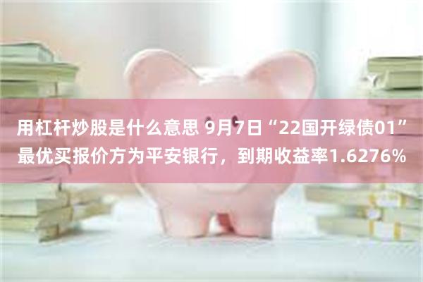 用杠杆炒股是什么意思 9月7日“22国开绿债01”最优买报价方为平安银行，到期收益率1.6276%