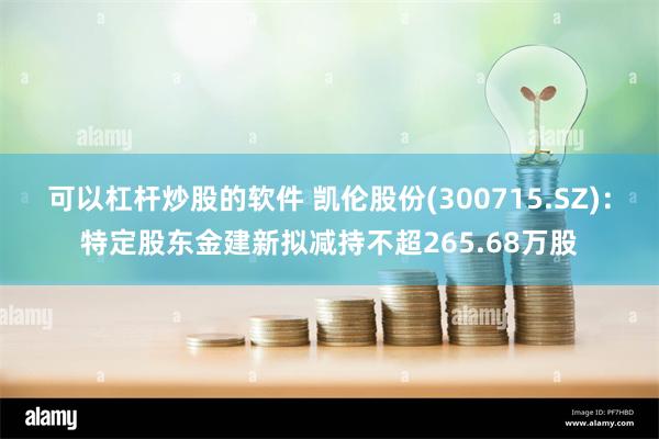 可以杠杆炒股的软件 凯伦股份(300715.SZ)：特定股东金建新拟减持不超265.68万股